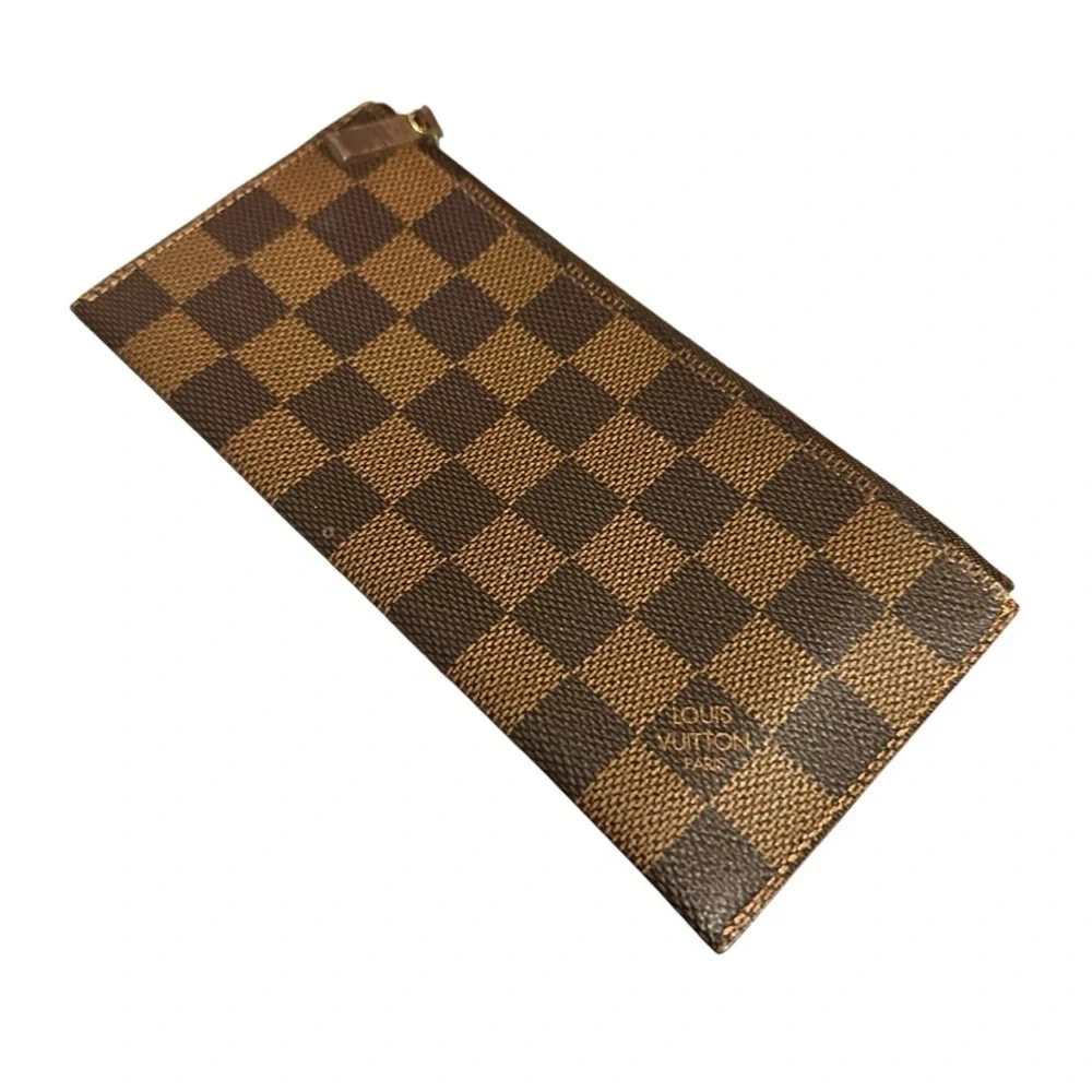 Louis Vuitton Damier Ebene Leather Slim Zippered Pouch Insert